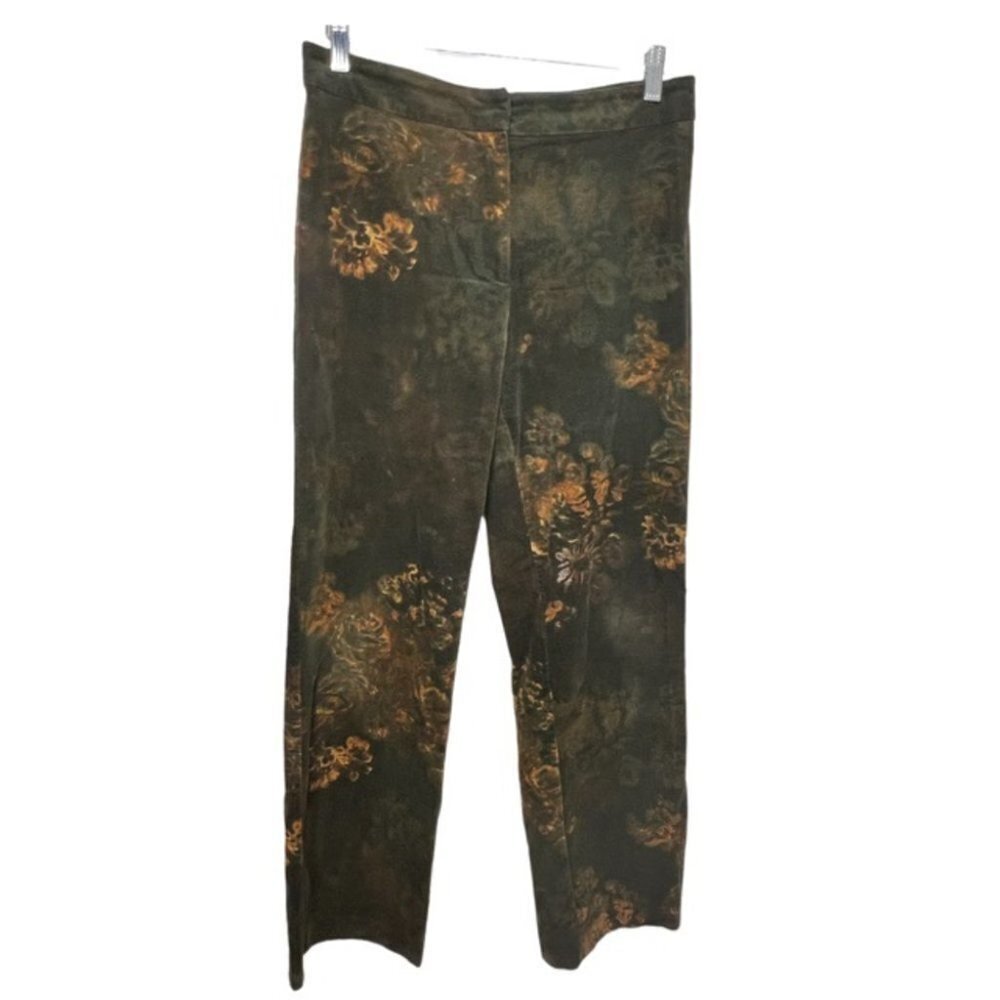 𝅺size 8 Olsen Europe Bohemian Brown Corduroy Floral Pants